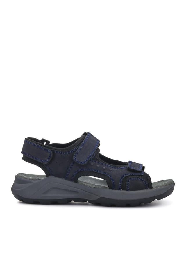 Pavers Pavers Men's Leather Touch-Fastening Sandals in Navy - 2