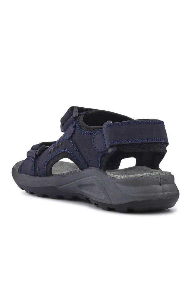 Pavers Pavers Men's Leather Touch-Fastening Sandals in Navy - 3