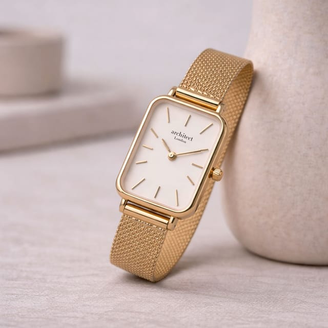 Wear We Met Wear We Met Women's Personalised Lille Watch - Engraved in Gold - 2