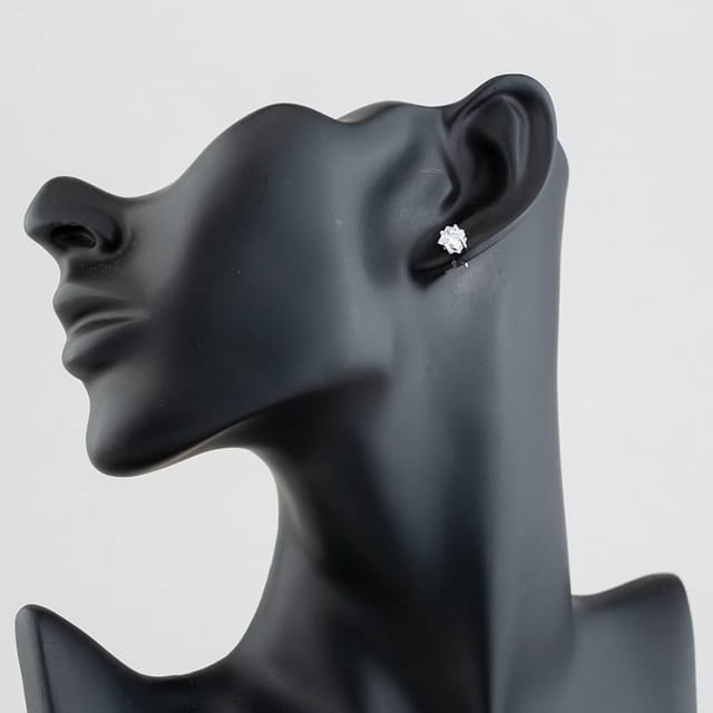 T.H.Baker T.H.Baker Women's Silver 5mm Square Cubic Zirconia Stud Earrings 8-58-3319 - 3