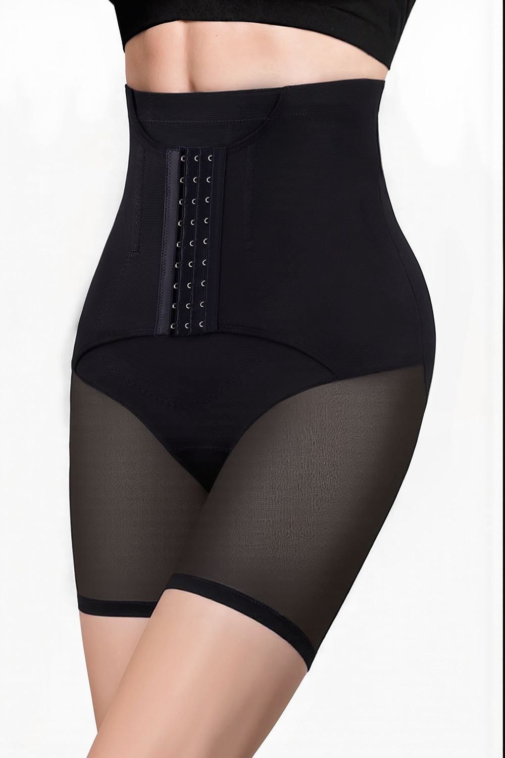 MODISHION MODISHION Women's Skin-Friendly High Waisted Body Shapewear Tummy Control Shorts in Black - 4