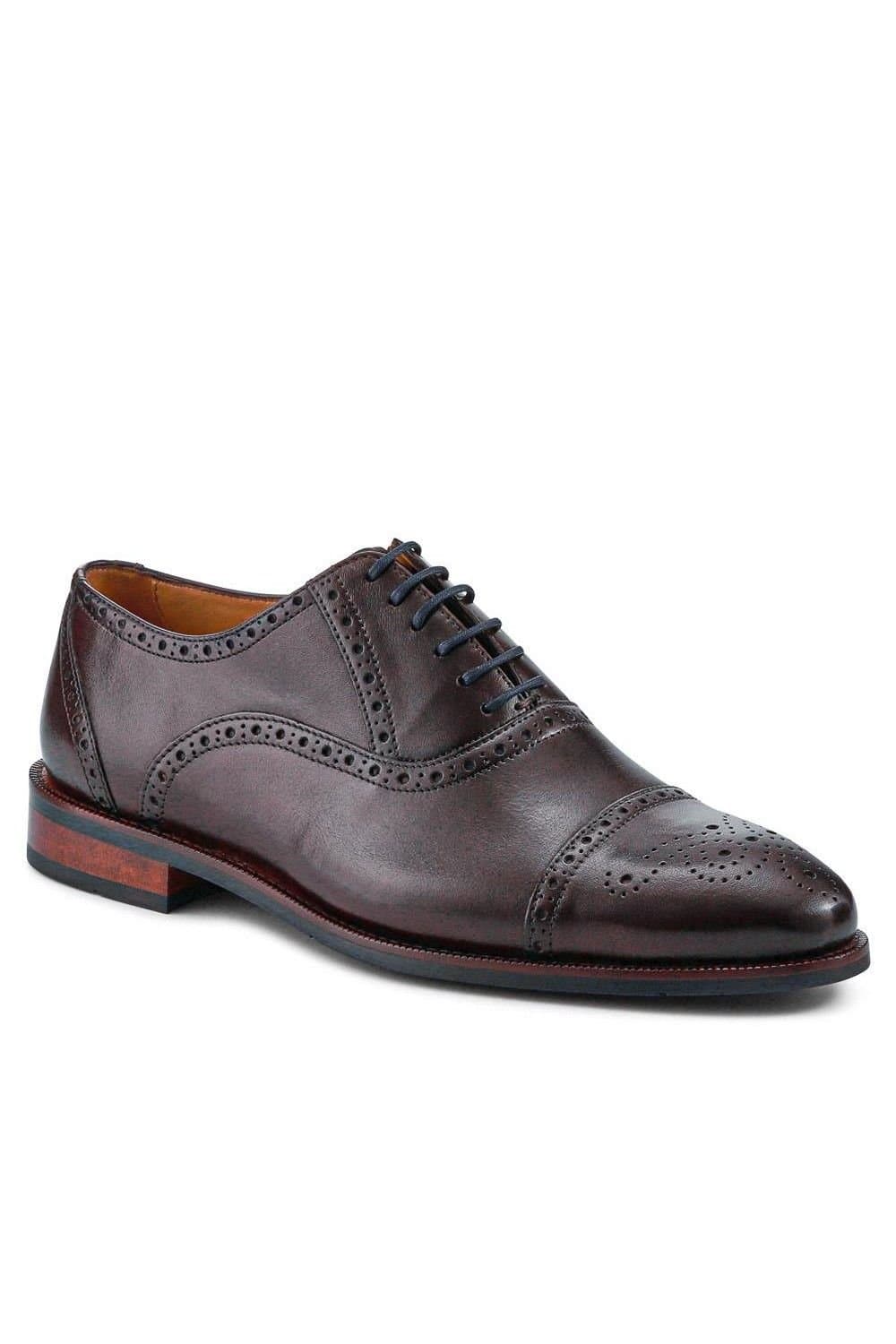 Jones Bootmaker Jones Bootmaker Men's Mercer Wide-fit Leather Oxford Shoes in Dark Brown