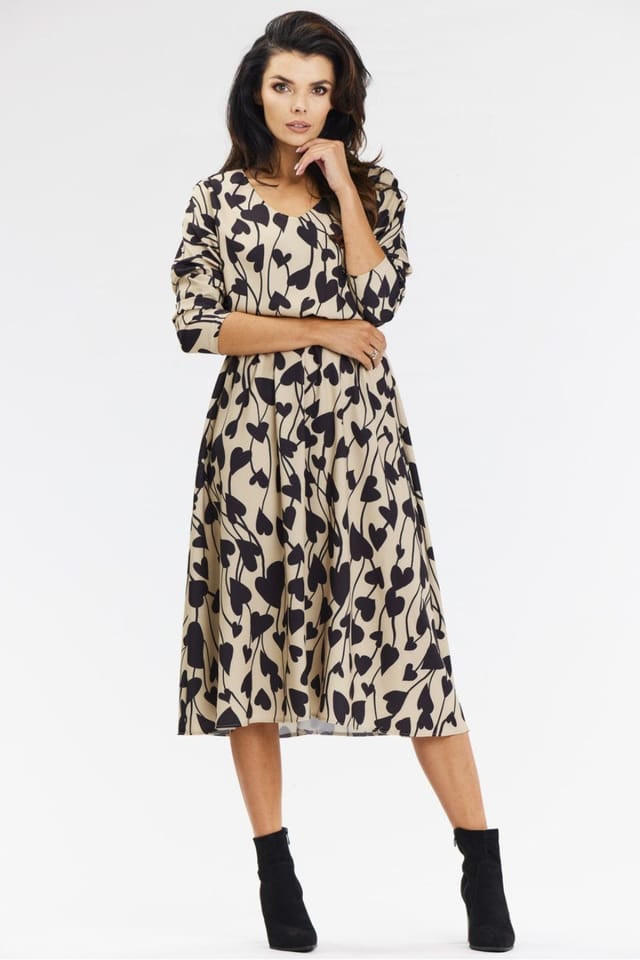 Love Lace Love Lace Women's Beige Black Heart Airy Kimono Midi Dress - 2