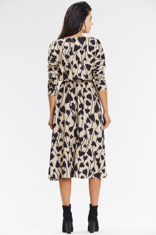 Love Lace Love Lace Women's Beige Black Heart Airy Kimono Midi Dress - 3