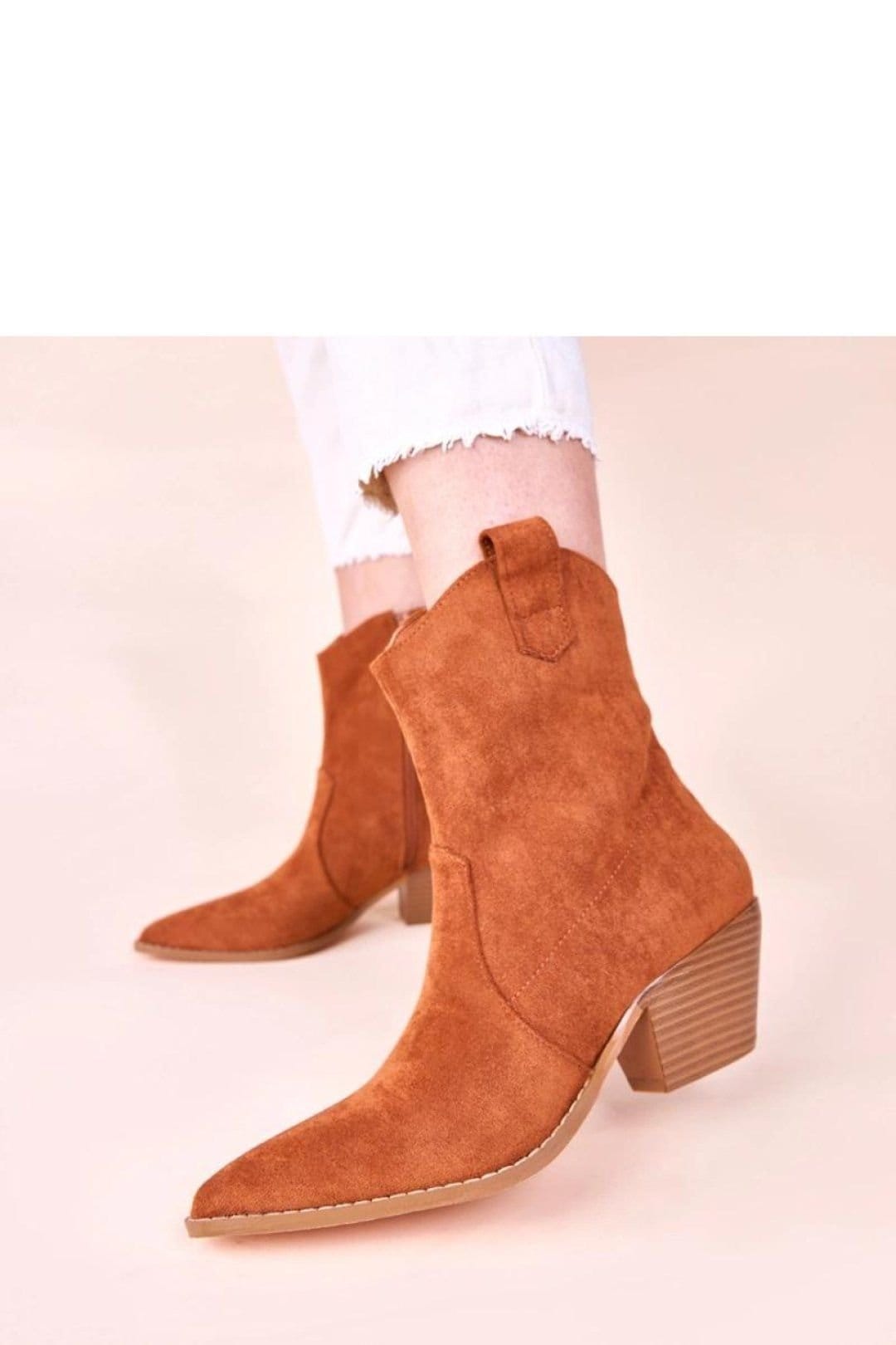 Love Lace Love Lace Women's Gemre Alka Cowboy Heel Ankle Boots with Stable Comfort Feel in Brown - 4