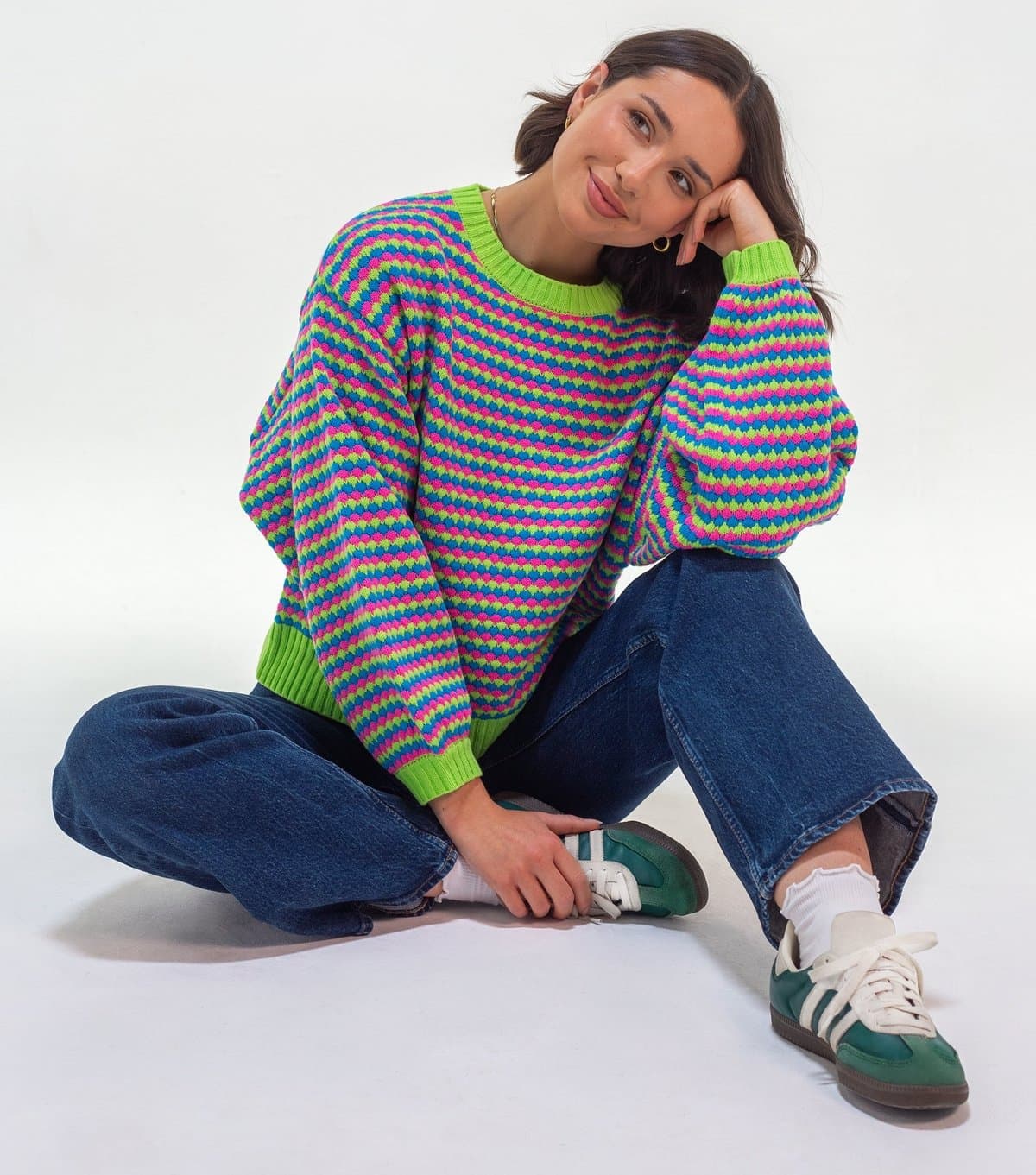 Sunshine Soul Women's Multicolour Geometric Knit Jumper Sunshine Soul New Look