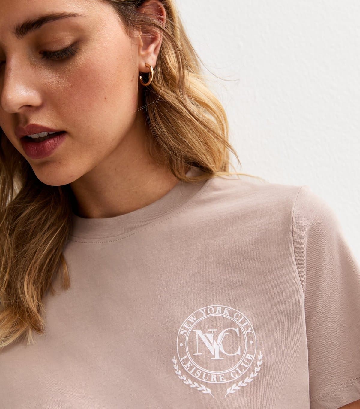 New Look New Look Mink Crest Logo Crew Neck T-Shirt
