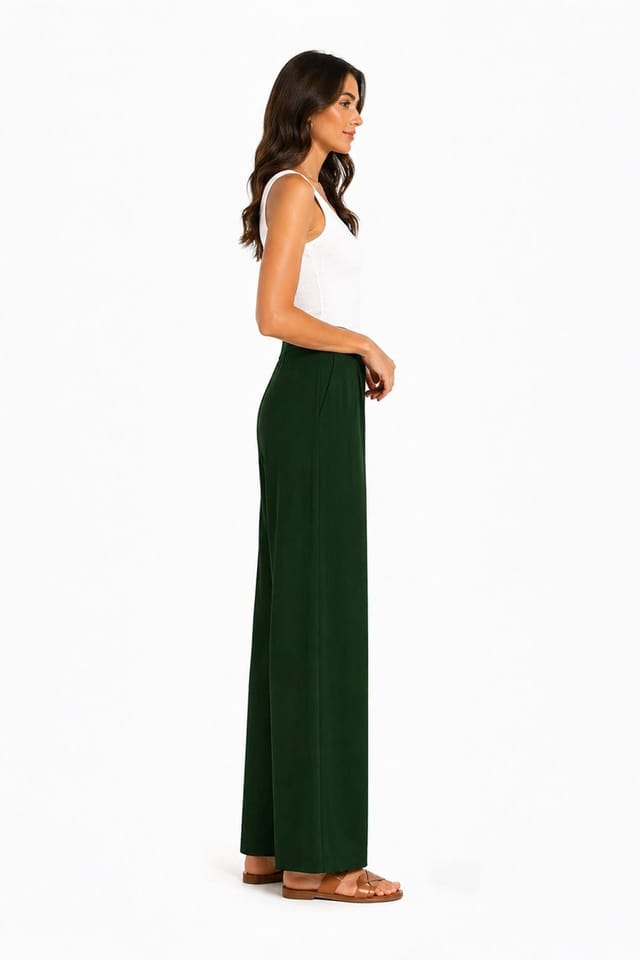 Kettlewell Kettlewell Women's Selena Satin Trousers in Bottle Green - 3