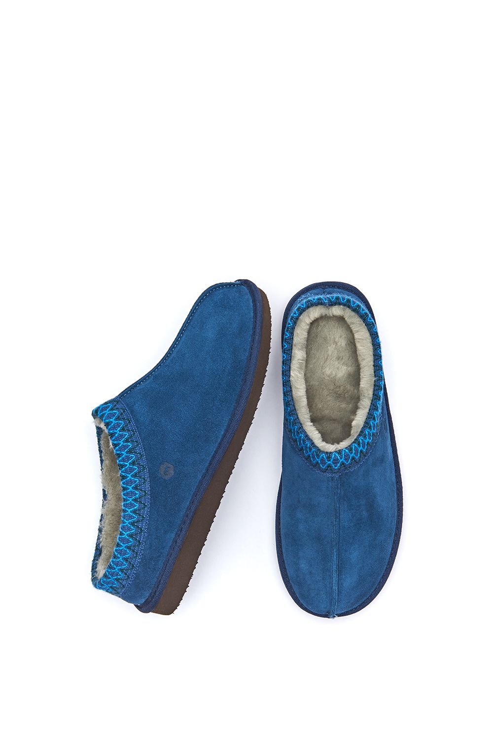 Moshulu Moshulu 'Docker' Men's Suede Mule Slippers in Blue - 4