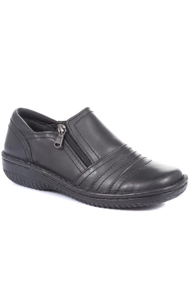 Pavers Pavers Women's Leather Slip On Shoes for Women in Black - 2