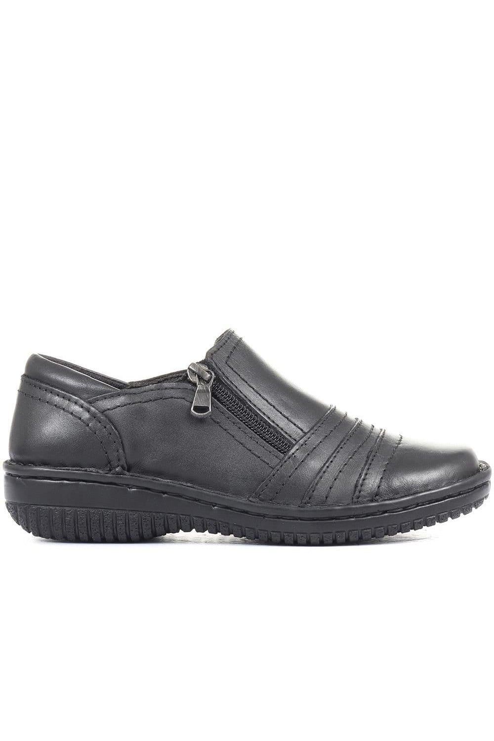 Pavers Pavers Women's Leather Slip On Shoes for Women in Black - 4