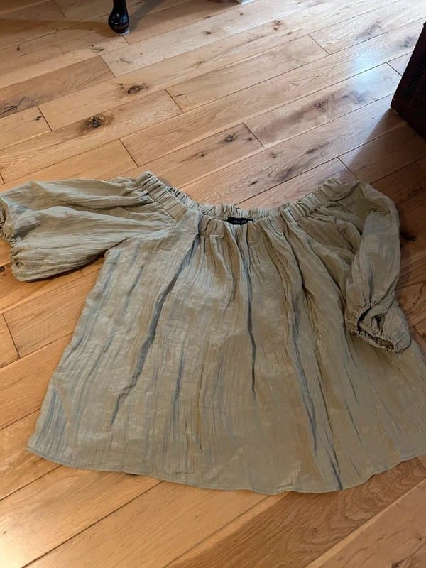 New Look Sage green chiffon top