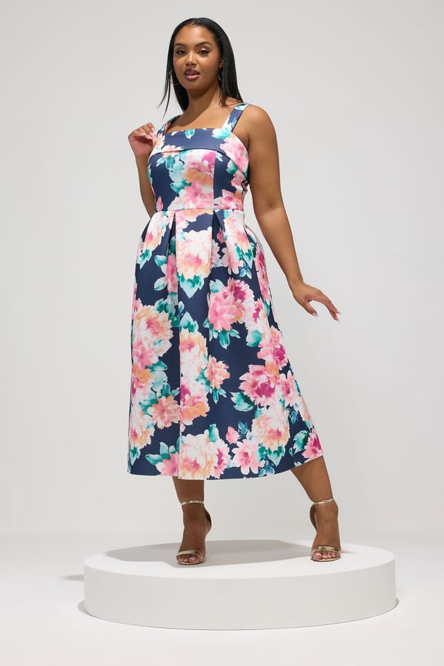 Yours Yours Women's Floral Midi Skater Dress - 3