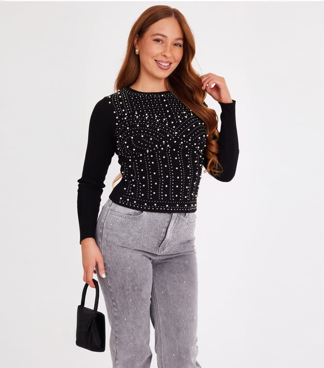 Quiz Women's Black Knit Real Top Quiz New Look - 2