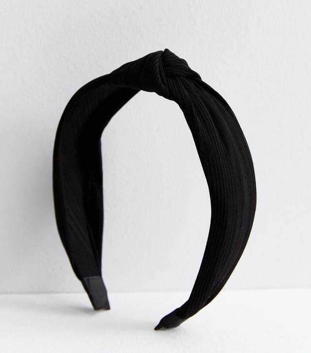 New Look Black Ribbed Knot Headband New Look - 2