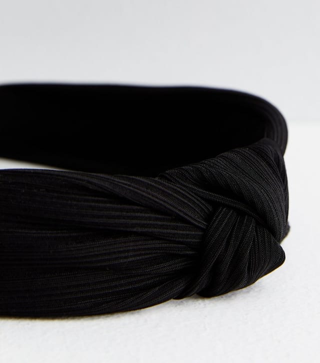 New Look Black Ribbed Knot Headband New Look - 3