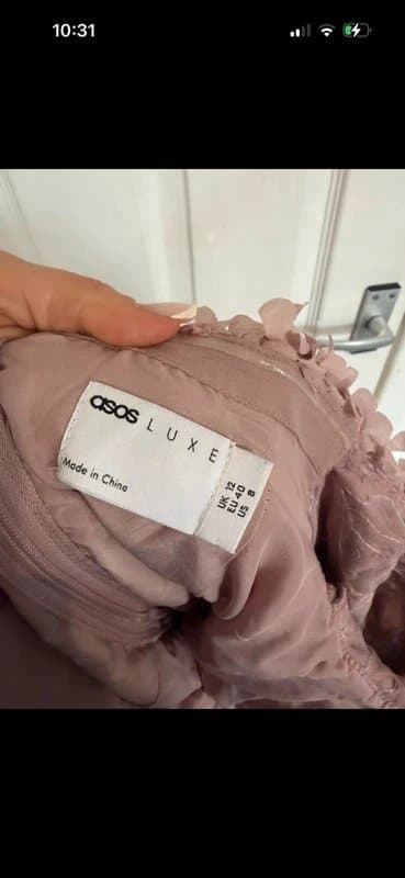 ASOS ASOS Luxe Pink 3D flower Dress with belt size 12