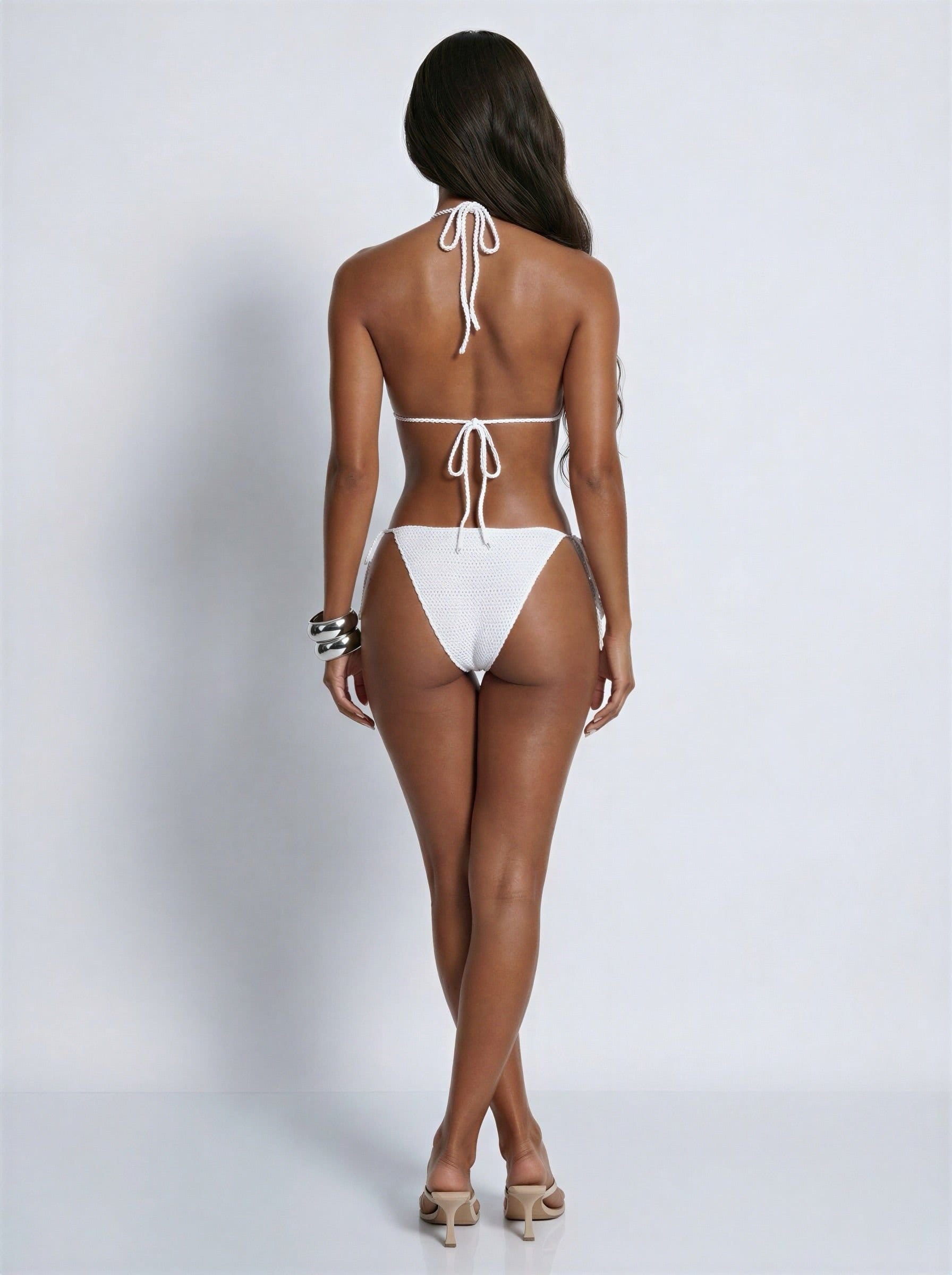 LEMONLUNAR LEMONLUNAR Women's Two-piece Maisa Crochet Bikini, Crochet Knit in White - 4