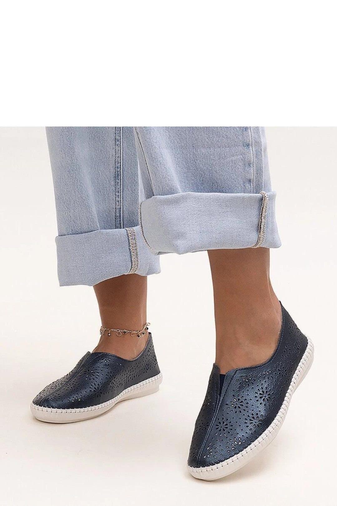 Love Lace Love Lace Women's Antonea Elegant Navy Rubber Sole Loafers Slip On in Blue
