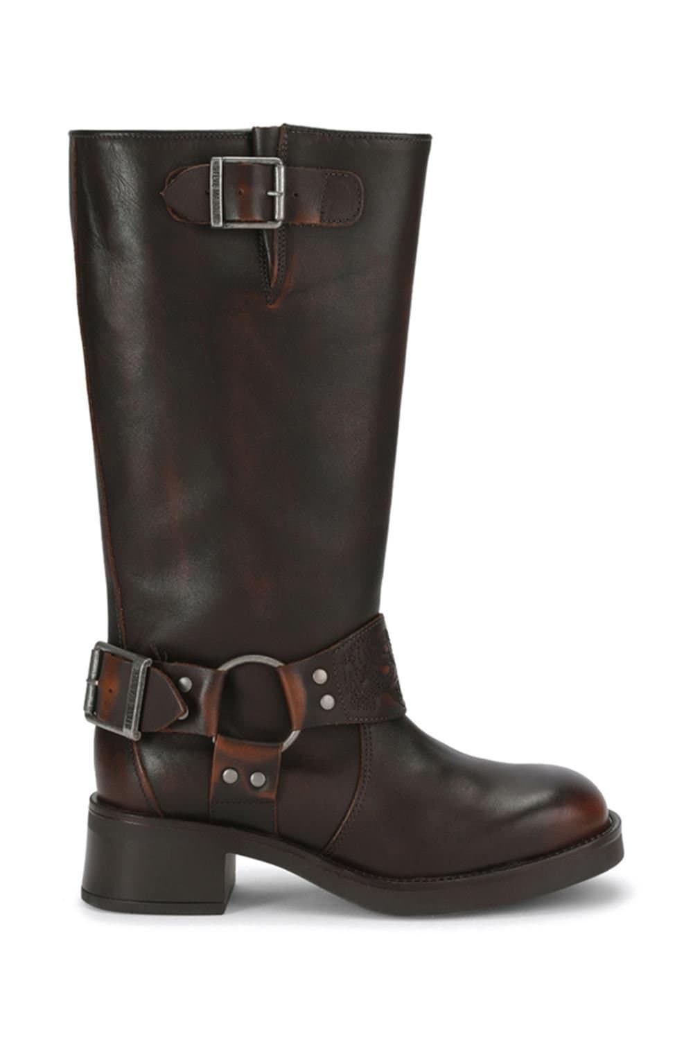 Steve Madden STEVE MADDEN Women's 'Bonetta 003' Leather Boots in Dark Brown
