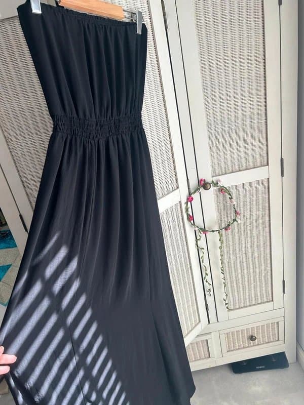Bershka Chiffon black max summeri dress