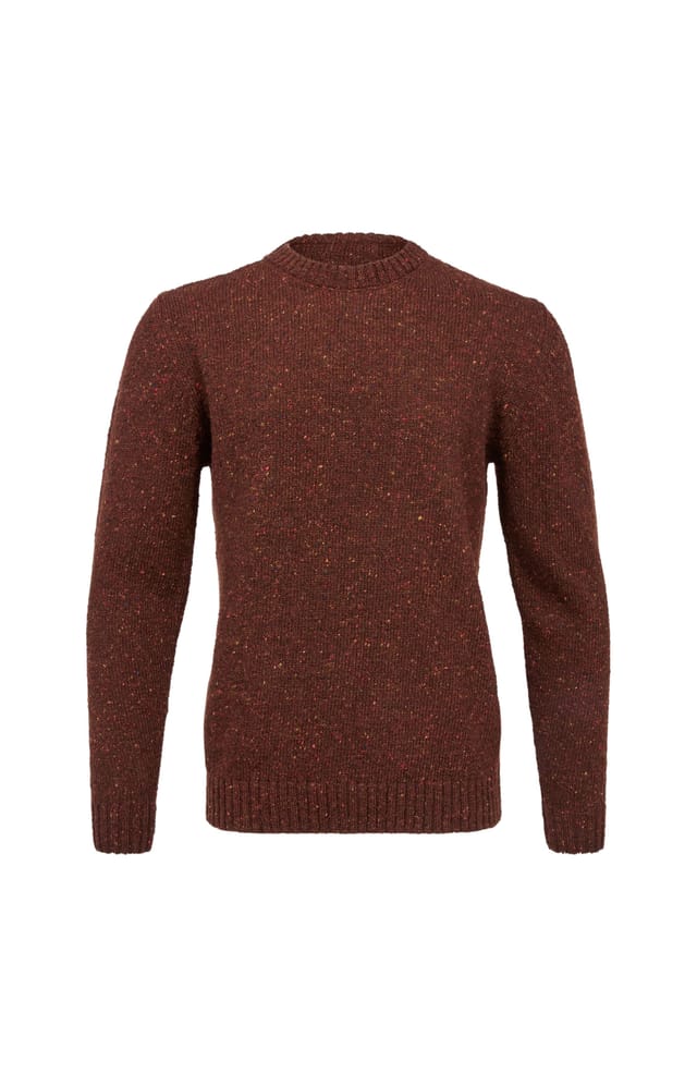 Celtic & Co Celtic & Co Men's Donegal Crew Neck Sweater in Dark Brown - 2