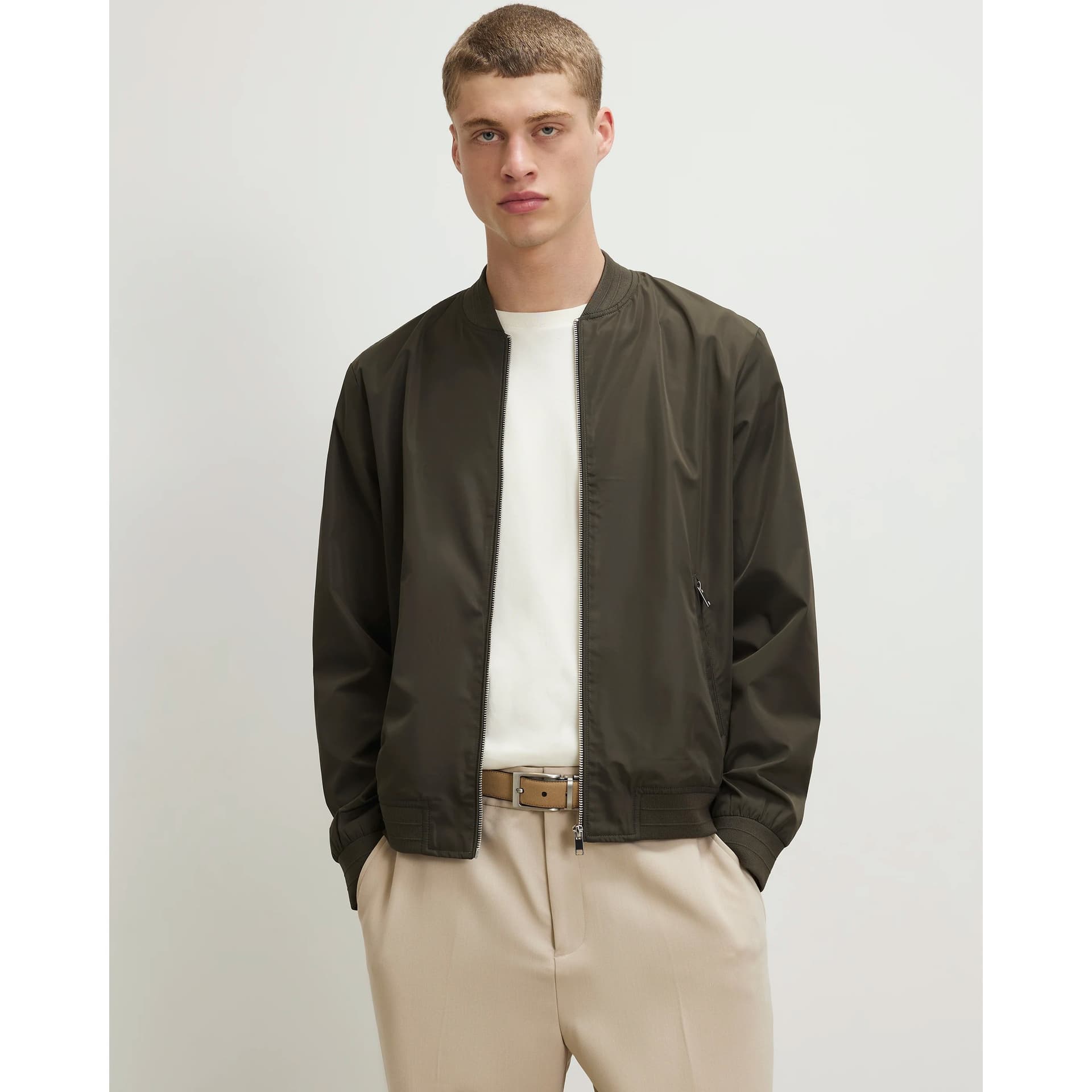 River Island Mens River Island Green Lightweight Bomber Jacket