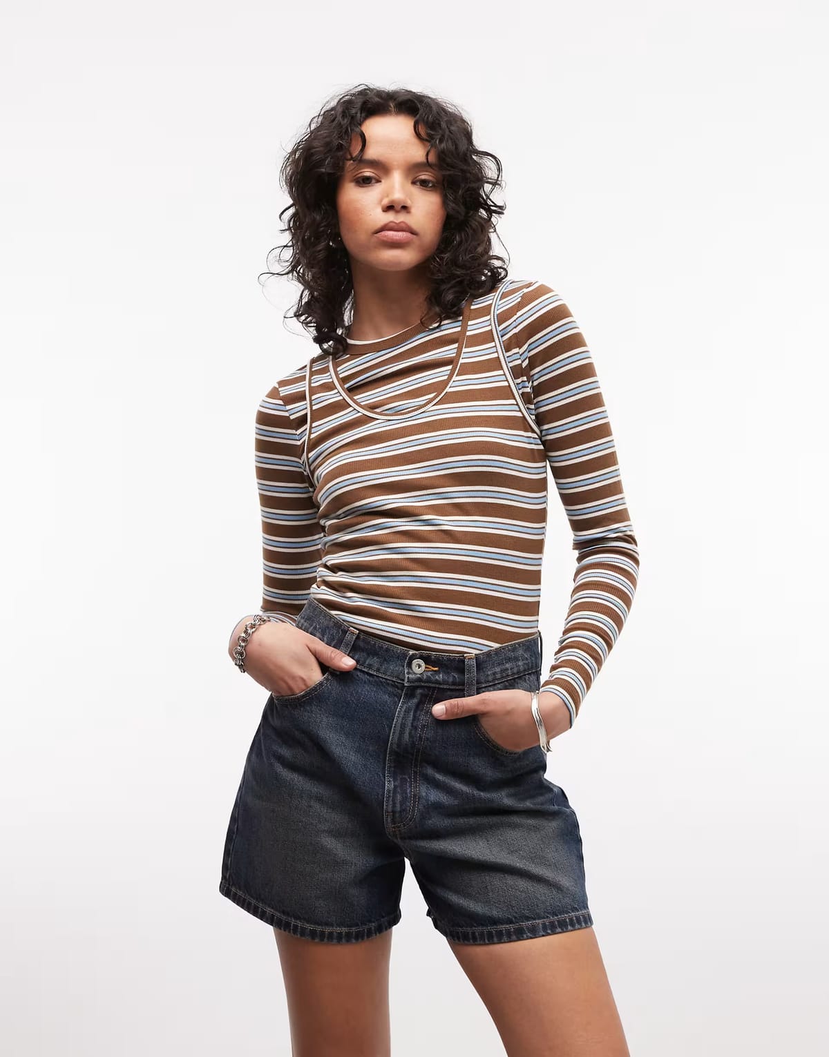 ASOS COLLUSION mom denim shorts in darkwash - 1