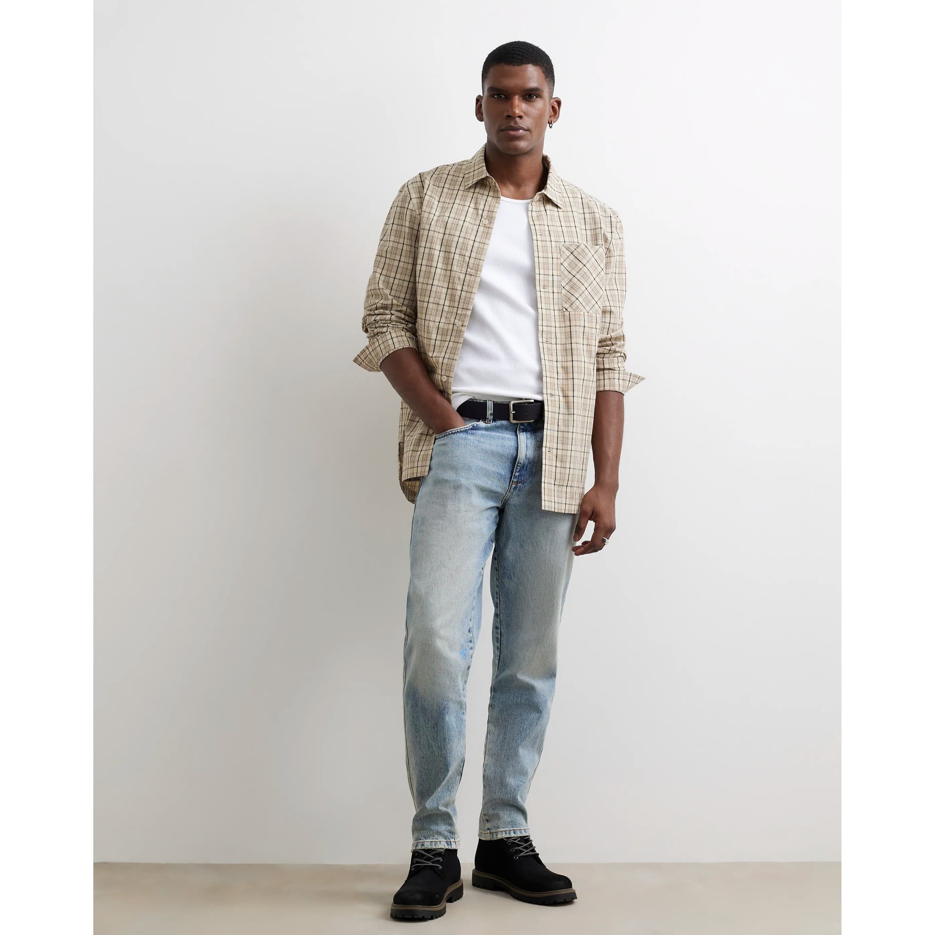 River Island Mens River Island Blue Washed Tapered Jeans