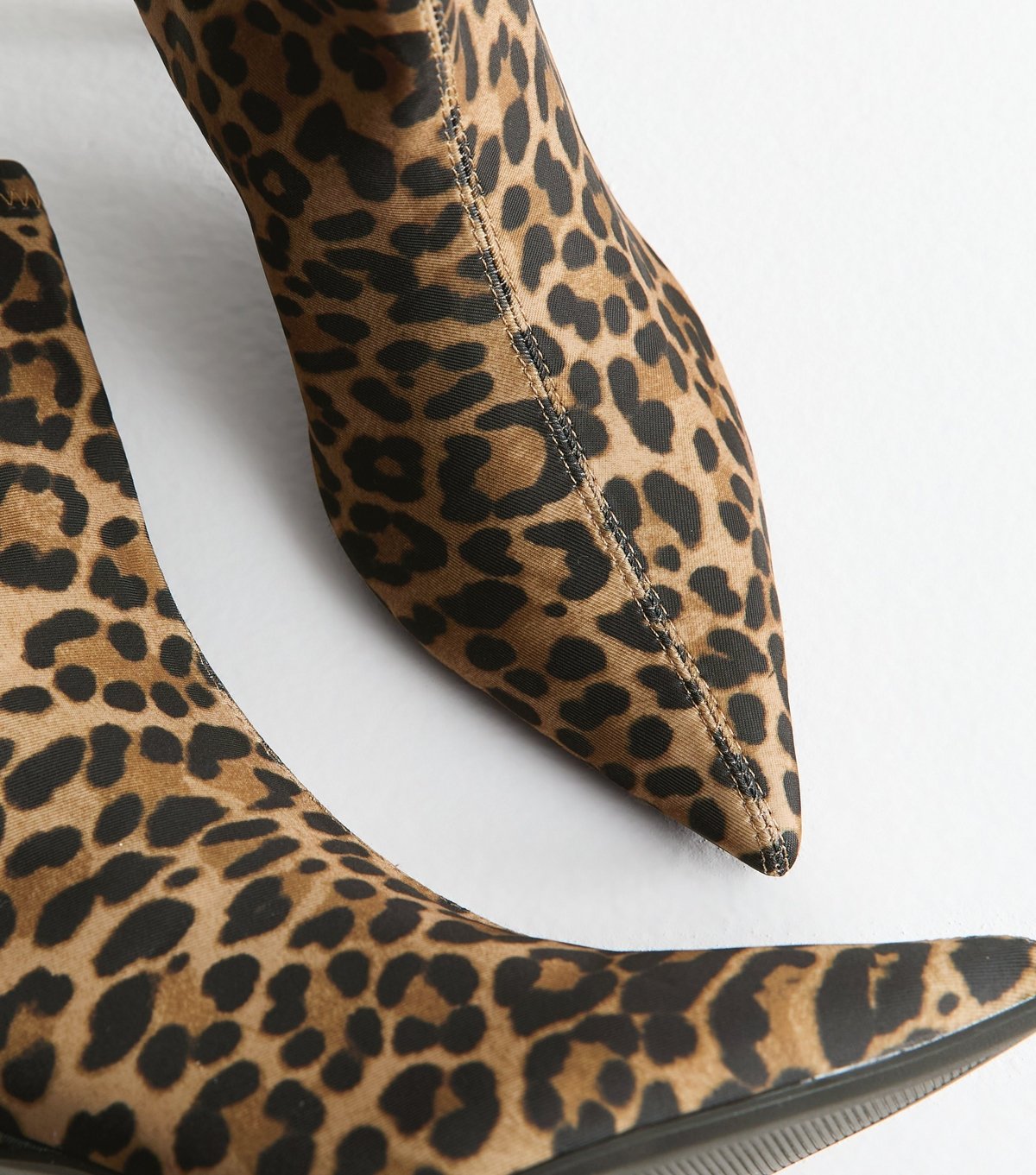 New Look Women's Stone Leopard Print Sock Boots Vegan New Look - 4