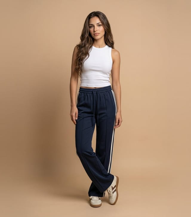 Urban Bliss Women's Blue Side Stripe Straight Joggers Urban Bliss New Look - 3