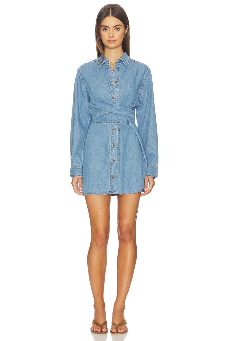 revolve Denim Wrap Shirt Dress - 1