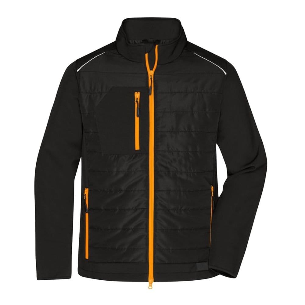 James and Nicholson Men's Hybrid Jacket in True Black