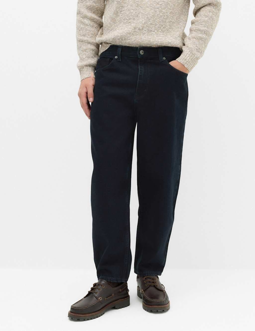 Marks & Spencer M&S Authentic Barrel Fit Rigid Jeans Blue/Black