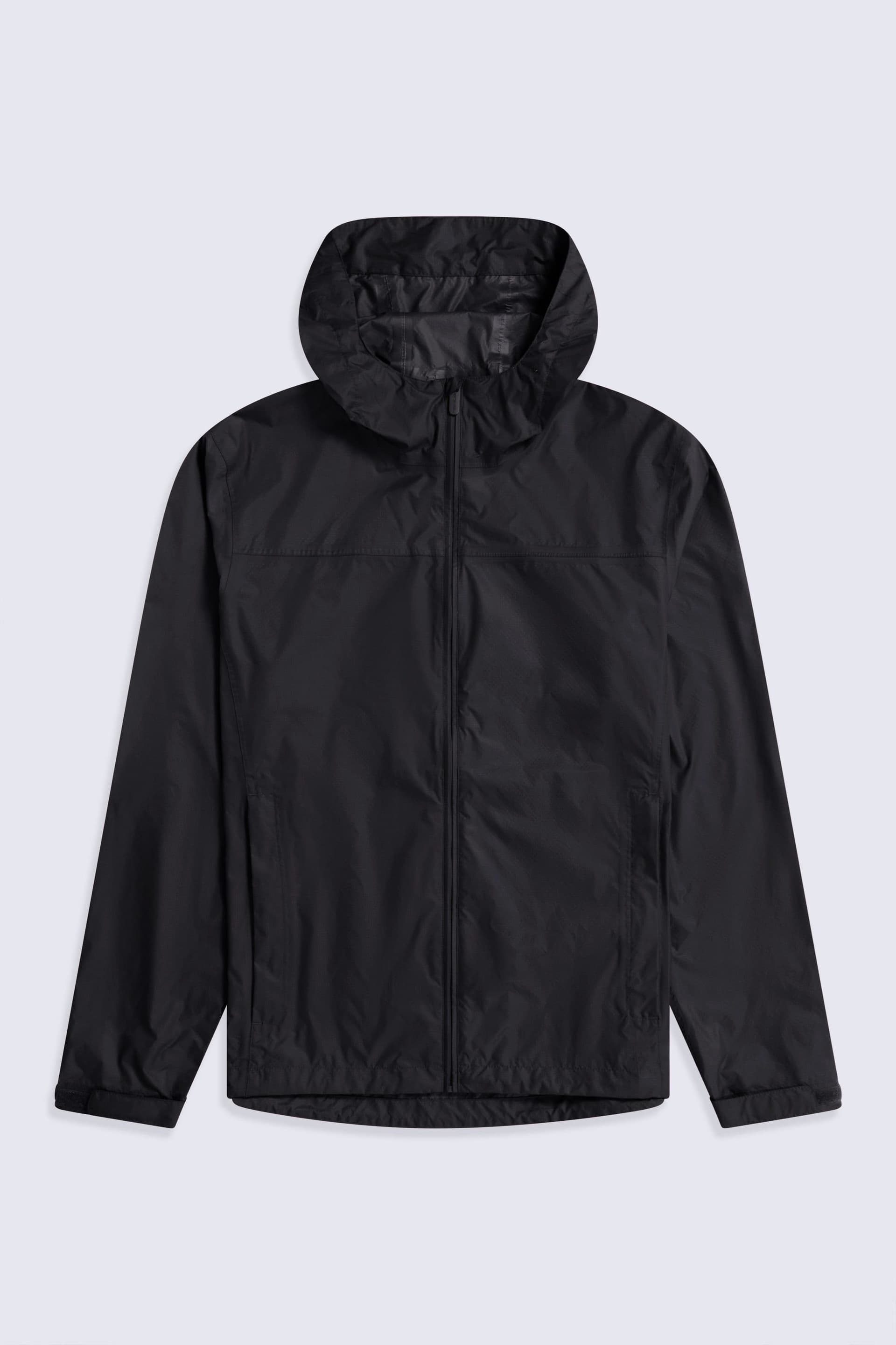 Animal Animal Men's 'Swerve' Lightweight Waterproof Breathable Packable Full Zip Jacket in Black