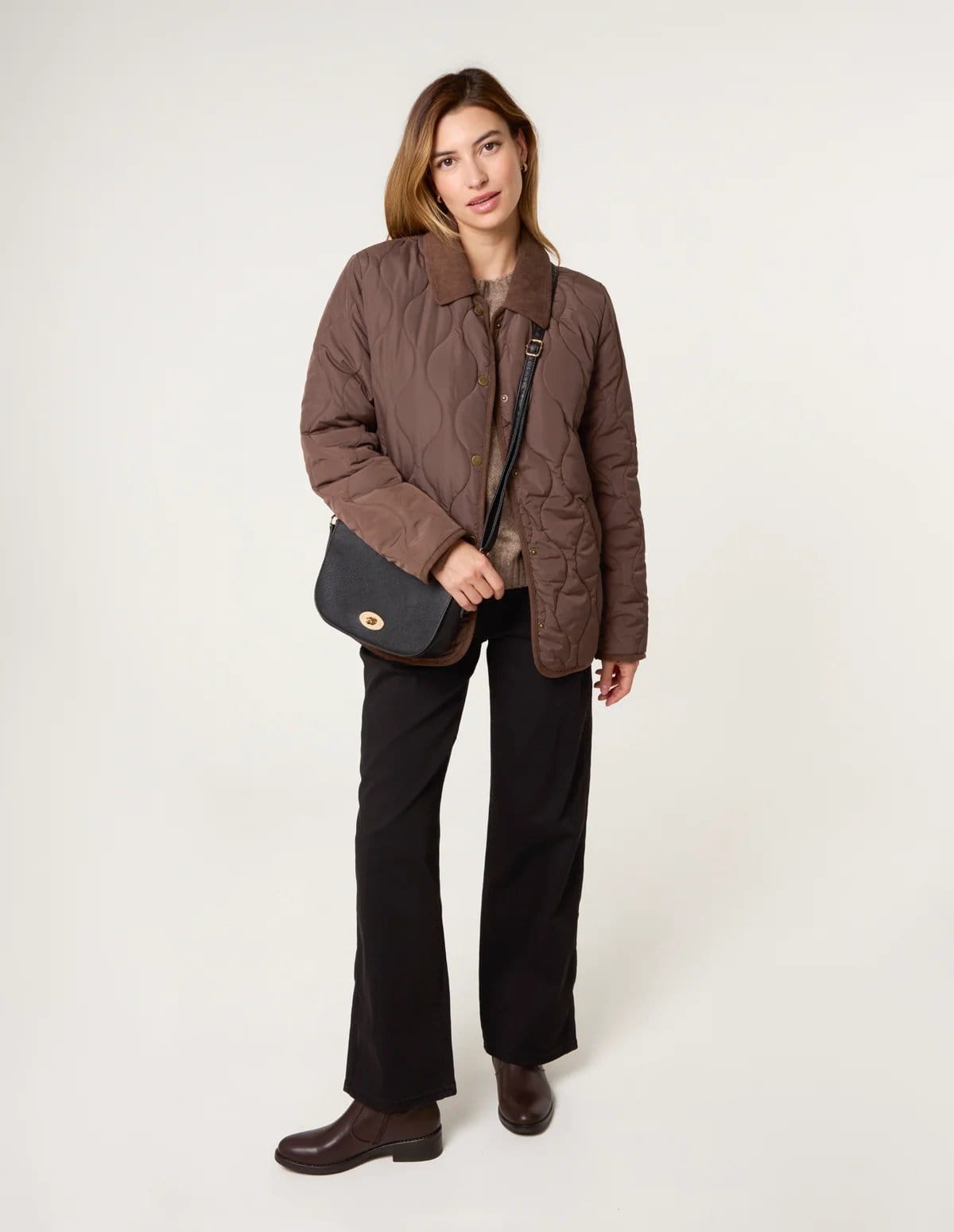 Blue Vanilla Quilted Cord Collar Coat - 4