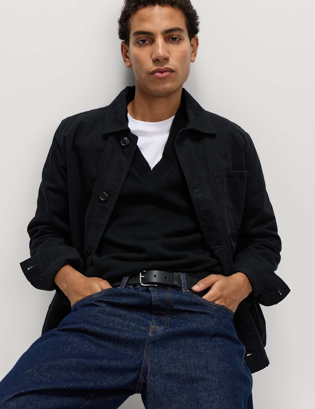 Marks & Spencer M&S Lambswool Blend V-Neck Knitted Vest Black - 2