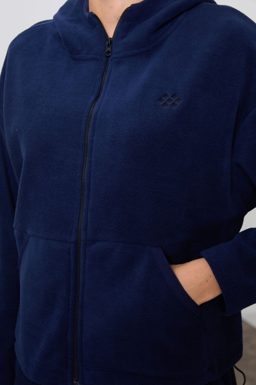 Tommy Life Tommy Life Women's Oversized Hooded Zipper Tracksuit Set in Navy - 4