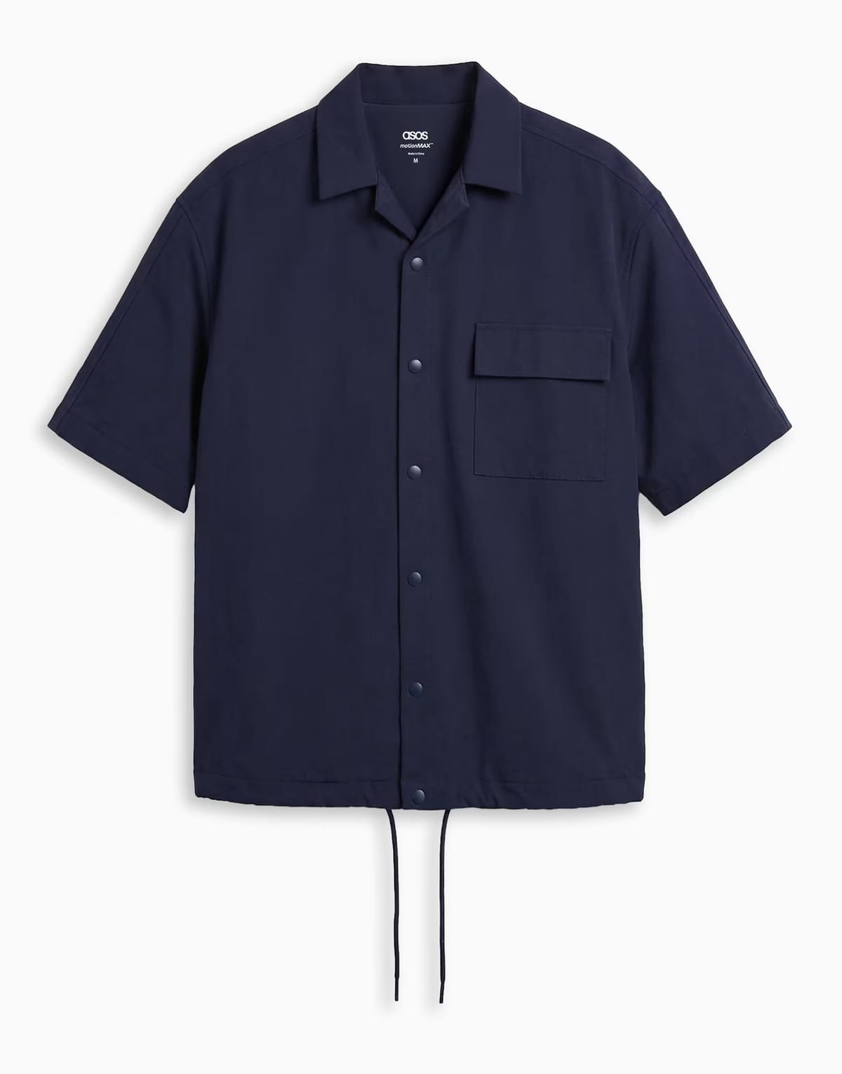 ASOS ASOS DESIGN motionMAX™ oversized four way stretch shirt in navy - 1