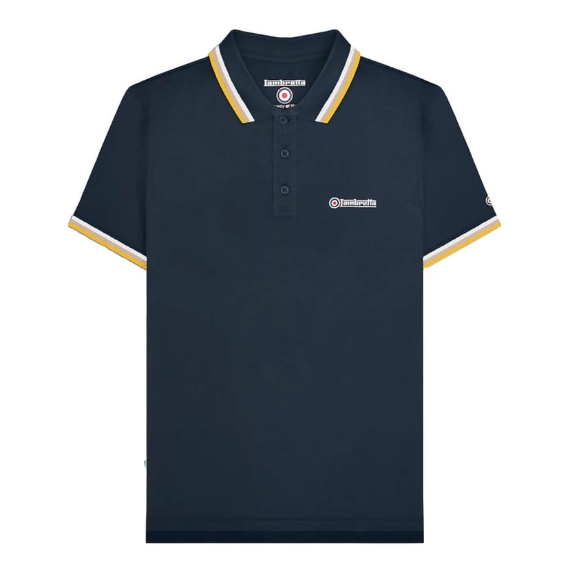 Lambretta Lambretta Men's Triple Tipped Polo Shirt in Navy - 1