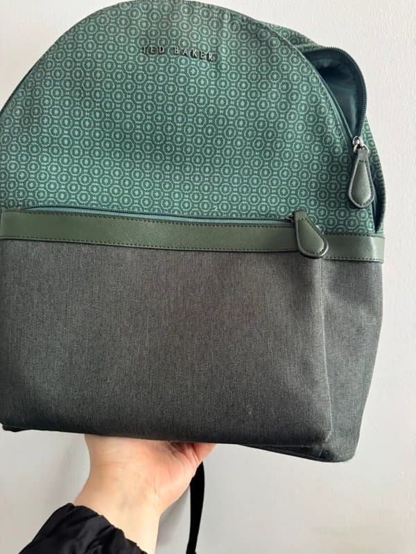 Ted Baker ted baker backpack travel work bag green geometric print