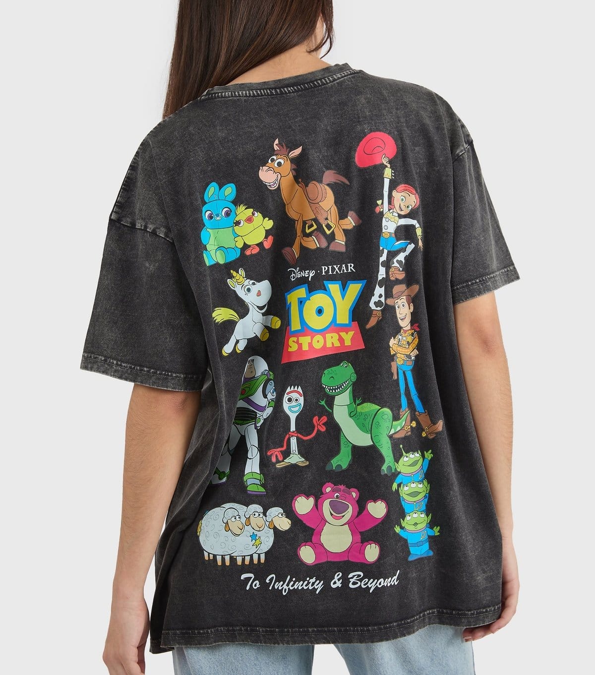 Skinnydip Women's Grey Cotton Toy Story Acid Wash T-Shirt Skinnydip New Look - 4