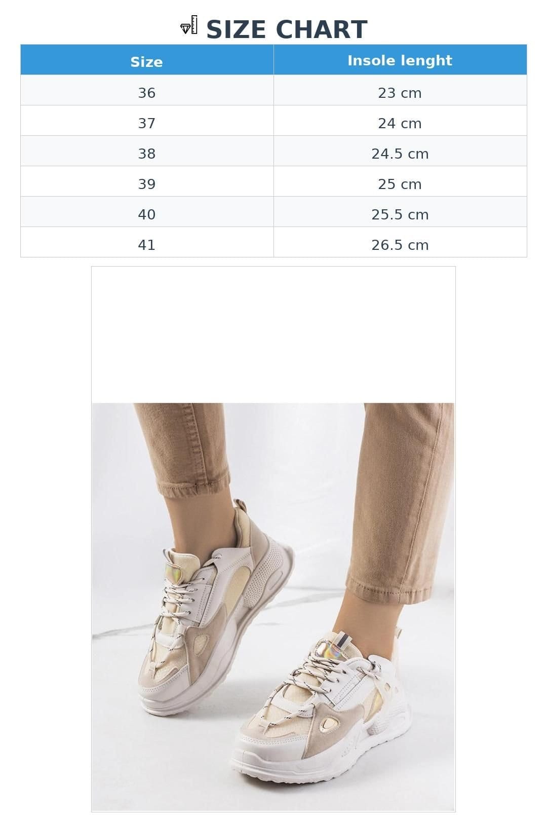 Love Lace Love Lace Women's Mansfield Sport Sneakers Lace Up with White Rubber Sole in Beige - 4