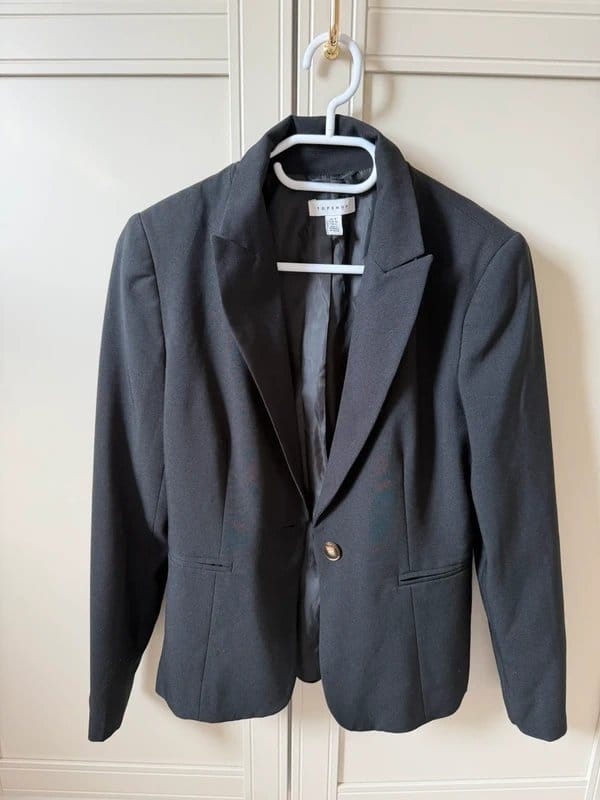 Topshop Black Wool Blazer