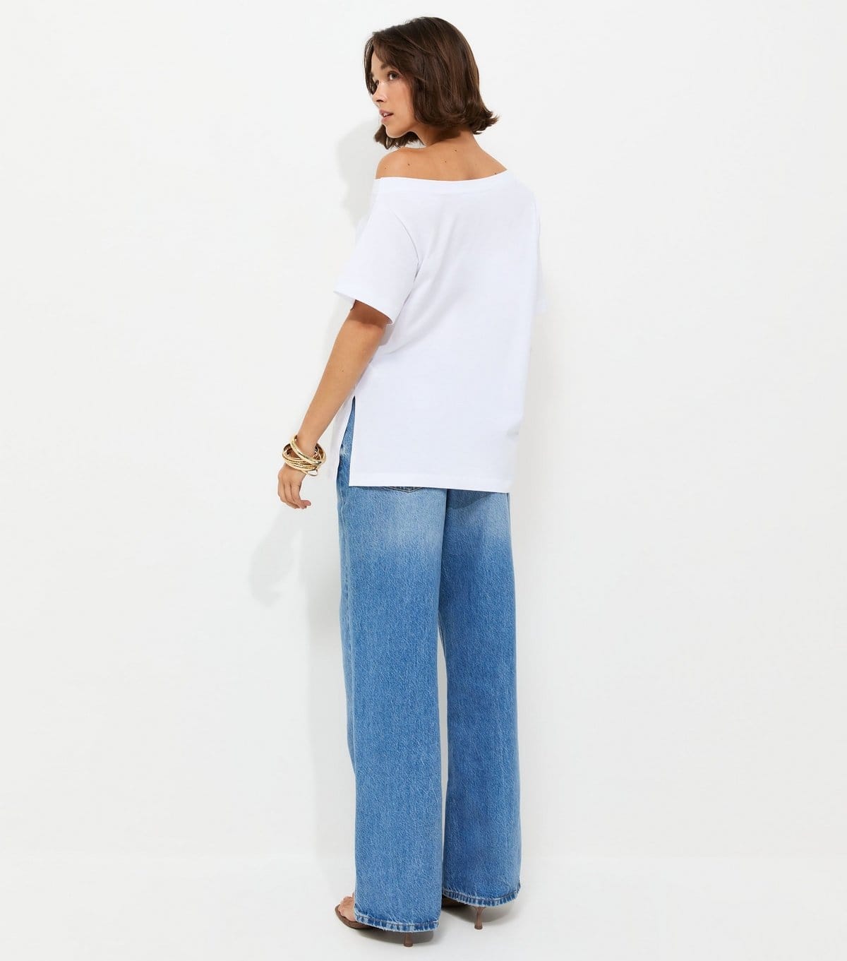 New Look Women's White Off The Shoulder T-Shirt New Look - 4