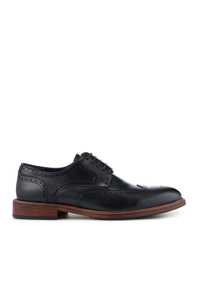 Jones Bootmaker Jones Bootmaker Men's Maisen Smart Leather Lace Up Shoes in Black - 2
