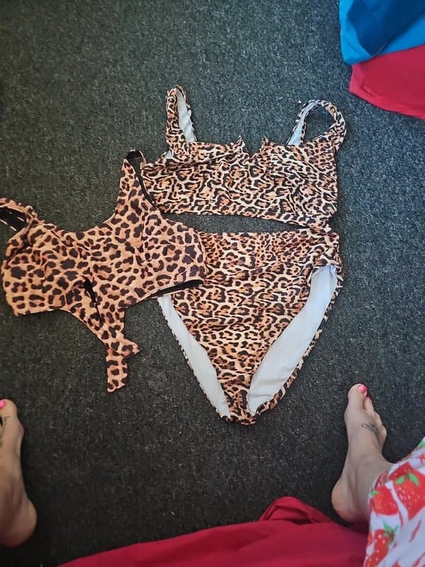 ASOS Asos size 20 22 leopard print bikini set swimming costume swim suit sun holiday pool pinup bundle x3