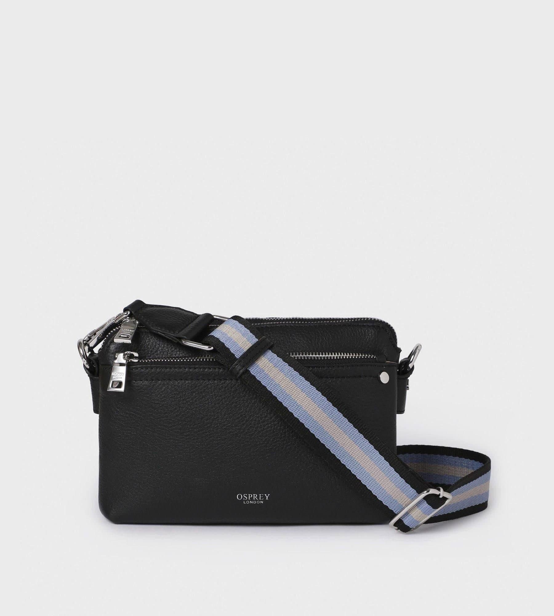 OSPREY LONDON OSPREY LONDON Women's The Stella Leather Crossbody Bag in Black