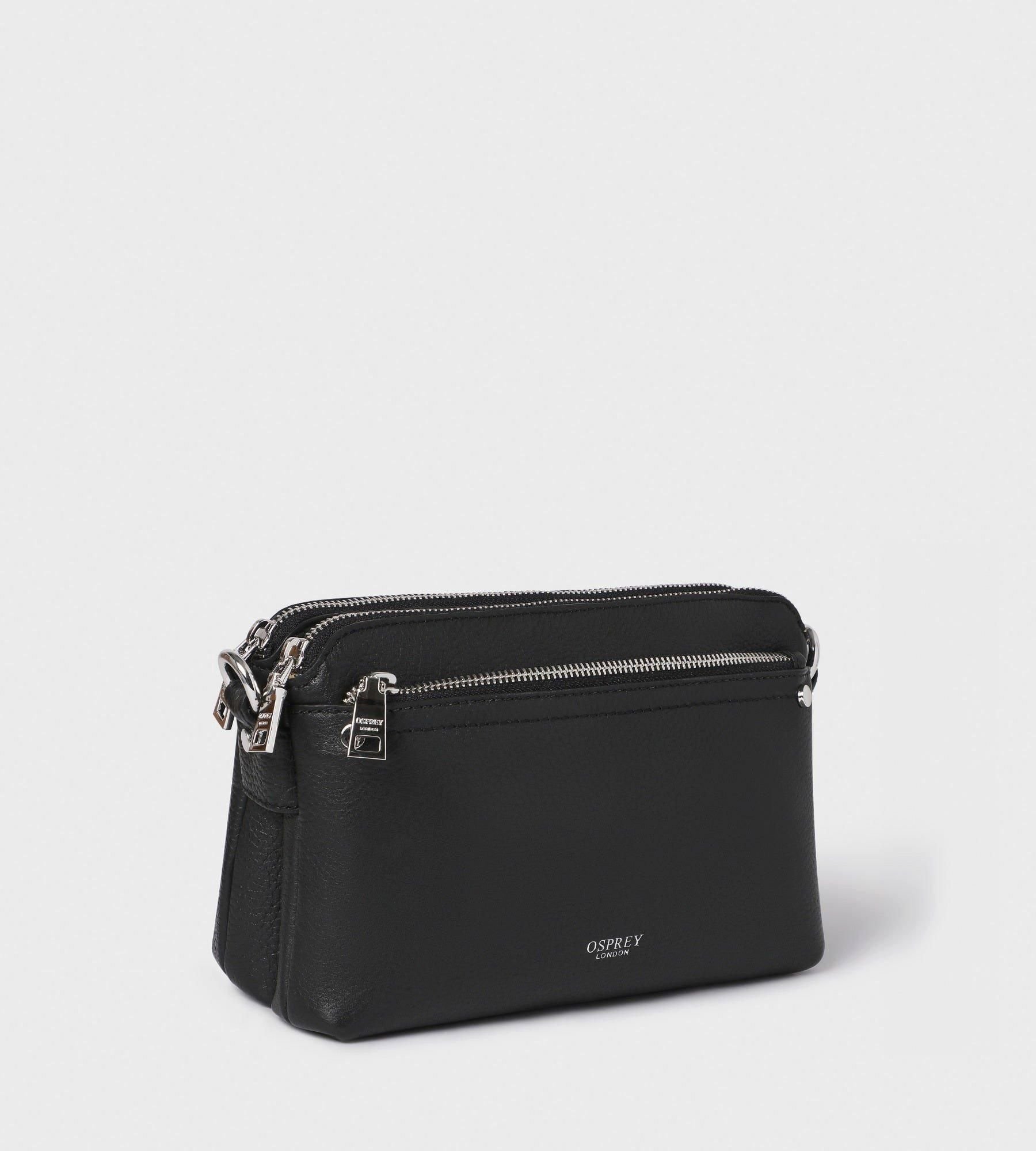 OSPREY LONDON OSPREY LONDON Women's The Stella Leather Crossbody Bag in Black - 3