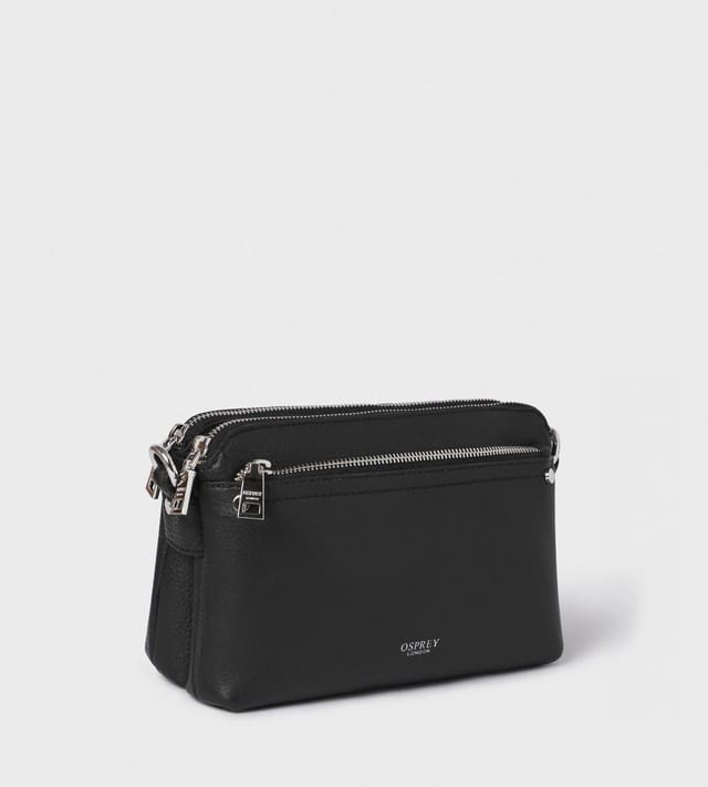 OSPREY LONDON OSPREY LONDON Women's The Stella Leather Crossbody Bag in Black - 3